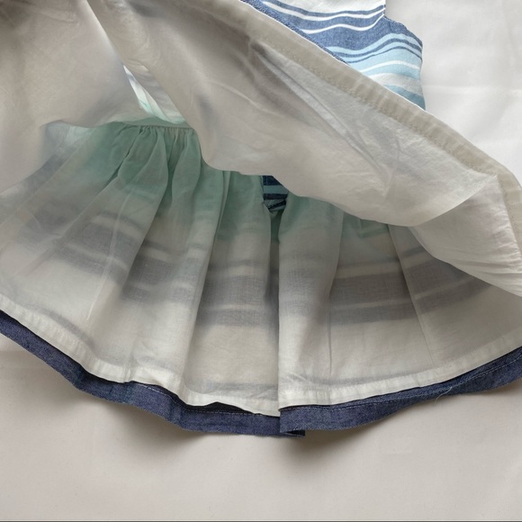 Old Navy Toddler Girls Blue/Green/White Sleeveless Striped Dress 12-18M - Picture 5 of 12